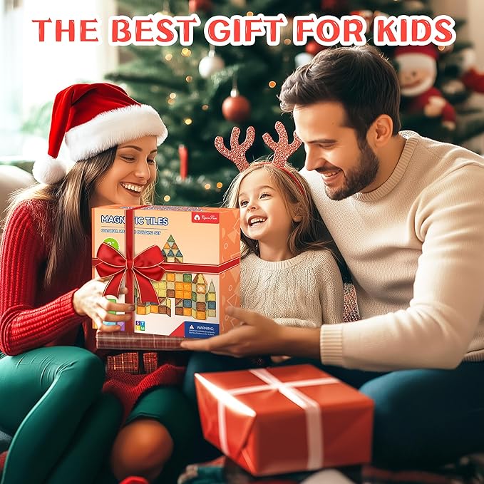 VigorFun Magnetic Tiles Set, Magnet Tiles Building Blocks with Car Animal Models and Stickers, Construction Educational STEM Sensory Toys Gifts for 3 4 5 6 7 8 + Year Old Kids Toddlers Boys Girls