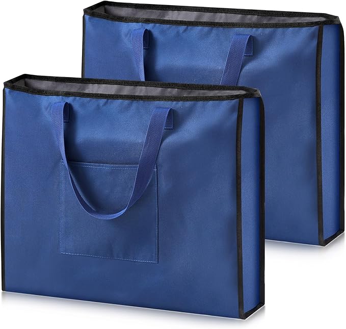 2 Pcs Stadium Seat Storage Bag Chair Carry Bags Football Match Wide Bleacher Cushion Chair Carry Bag for Stadium Football Baseball Soccer Sports Match Camping Beach Hiking Trip(Blue)