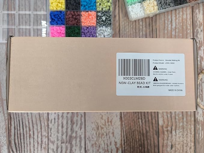 Clay Beads 8000 Pcs 2 Boxes Bracelet Making Kit - 24 Colors Polymer Clay Beads for Bracelet Making Set - Heishi Disc Beads for Jewelry Making kit with Charms and Gift Pack for Girls