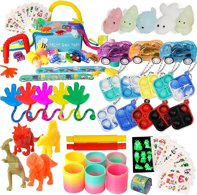 52 Pcs Party Favors for Kids - Treasure Prizes Box Toys - Goodie Bags Stuffers for Classroom Rewards - Bulk Small Fidget Toy for Stocking Carnival Pinata Fillers - Birthday Gift for Kids 3-5 4-8-12