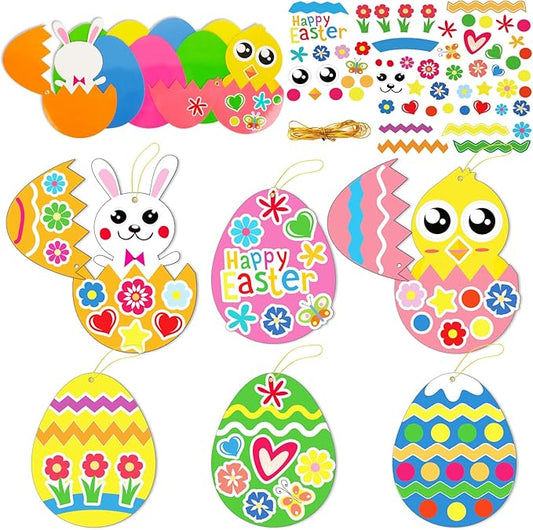 30 PCS Easter Egg Bunny Craft Kits for Preschool Kids Paper DIY Easter Chick Egg Rabbit Craft Kits for Home Classroom Game Art Activities Party Favors