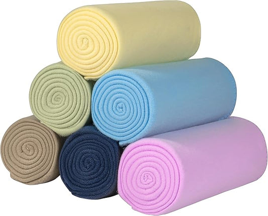 Special SG Glory Fleece Throw Blankets Bulk Fleece Blankets Solid Wholesale Lightweight Warm Soft for Pet Bed Sofa Couch Office Wedding Gifts Travel Seasons Assorted #9 50x60 Inches Pack of 6