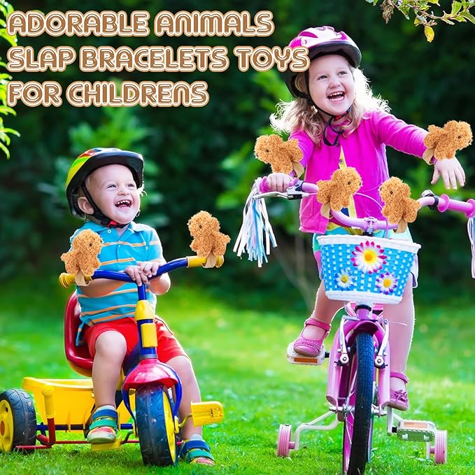 Ceenna 16 Pcs Valentine's Day Puppy Stuffed Animal Slap Bracelets Cute Puppy Slap Bracelets 8.66 Inch Adorable Puppy Slap Wrist Bracelets Bulk for Birthday Party Gifts Favors Goodie Bag Fillers