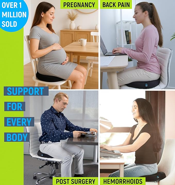 PT ENDORSED Donut Pillow for Tailbone Pain Relief, Hemorrhoid Pillow for Sitting, Donut Seat Cushion Post Surgery, Lifting Cushions for Postpartum Pregnancy, Coccyx, Bed Sore Cushion Butt Pillows