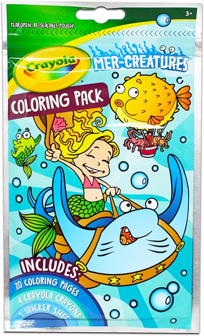 Crayola Coloring Books for Kids Learning Set Bundle - 7 Pc Animal Coloring Activity Books Learning Crayons and Stickers