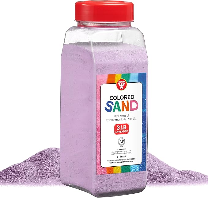 Hygloss Products Colored Play Sand - Assorted Colorful Craft Art Bucket O' Sand, Lavender, 3 lb