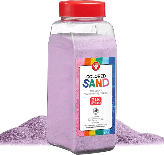 Hygloss Products Colored Play Sand - Assorted Colorful Craft Art Bucket O' Sand, Lavender, 3 lb