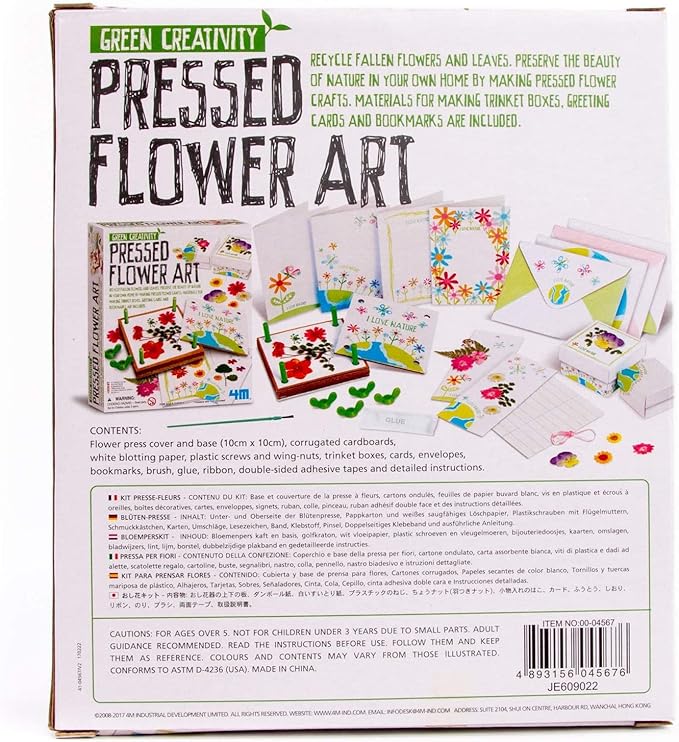 4M Green Creativity Pressed Flower Art Kit, Recycle Flowers Art & Crafts DIY Kit, For Boys & Girls Ages 5+