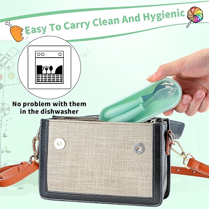 9 Pieces Toddler Utensils Stainless Steel Fork and Spoon Safe Baby Silverware Set, Kid Safe Utensils Children's Flatware Kids Cutlery Set with Round Handle for LunchBox (Blue, Green, Pink)