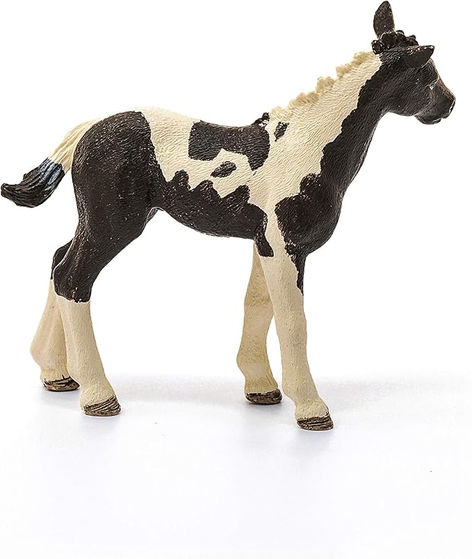 Schleich Pinto Foal Toy Figure, Realistic Spotted Horse for Kids, Farm World Collection, Ages 3+