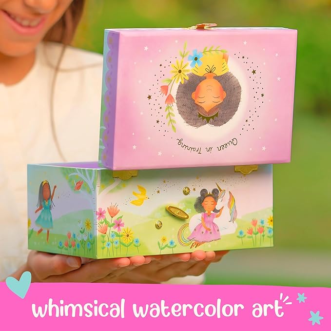 Ballerina Jewelry Box - Ballerina Gifts for Girls Age 4-6- Kids Jewelry Box with Spinning Ballerina - 6 x 4.7 x 3.5 in