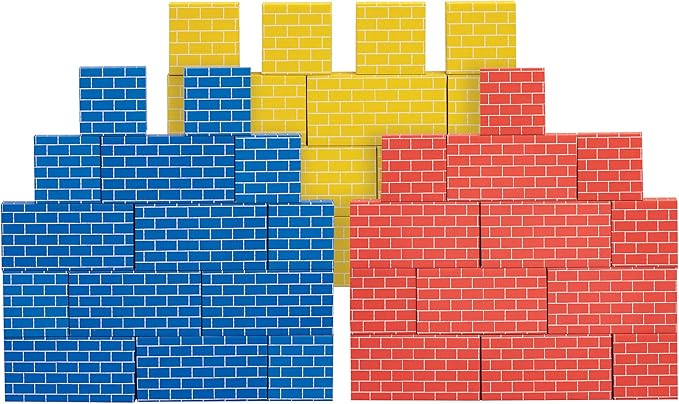 Bankers Box at Play Cardboard Building Blocks, 40 Pack, Large and Medium Montessori Toy Blocks for Kids and Families