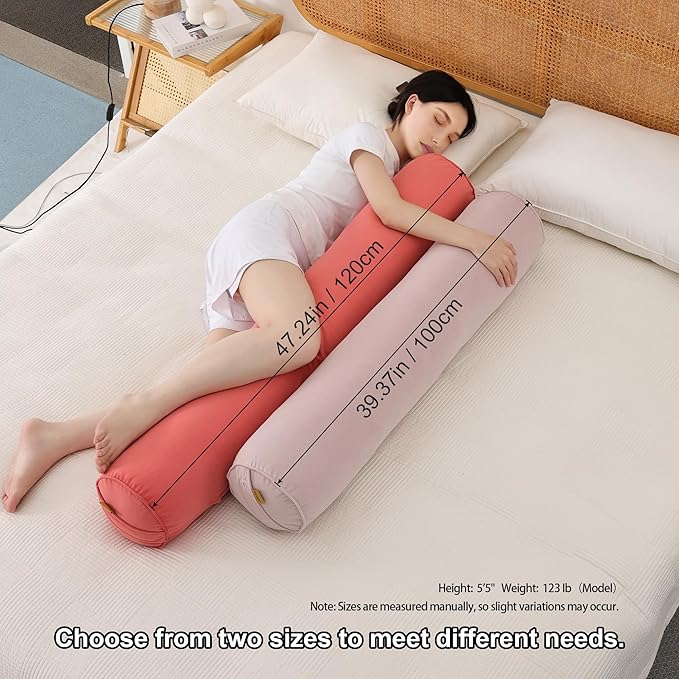 Body Pillow for Adults – Long Bolster Pillow for Bed, Round Cuddle Pillow, Full Support for Side Sleepers,47.24x 7.87 Inches,Purple