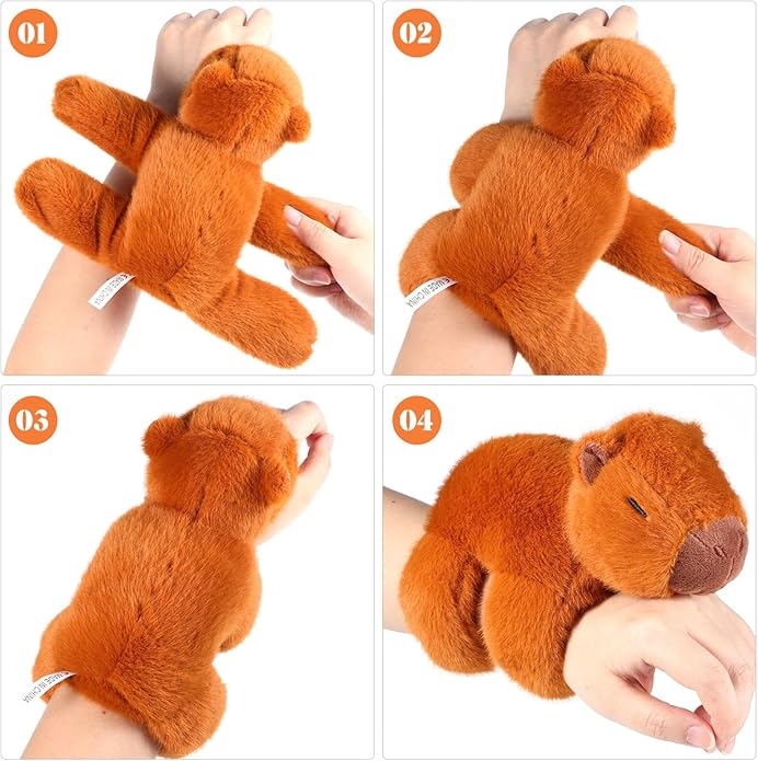 Animal Slap Bracelets Capybara Plush Toy Capybara Slap Bracelet Capybara Huggers Slap Bracelets Animal Toy Stuffed Animal Slap Band for Birthday Party