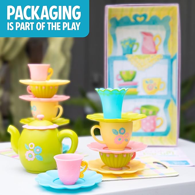 Educational Insights Teacup Pile-Up! Relay Game, Preschool Board Game, Gift for Kids Ages 4+