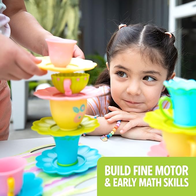 Educational Insights Teacup Pile-Up! Relay Game, Preschool Board Game, Gift for Kids Ages 4+