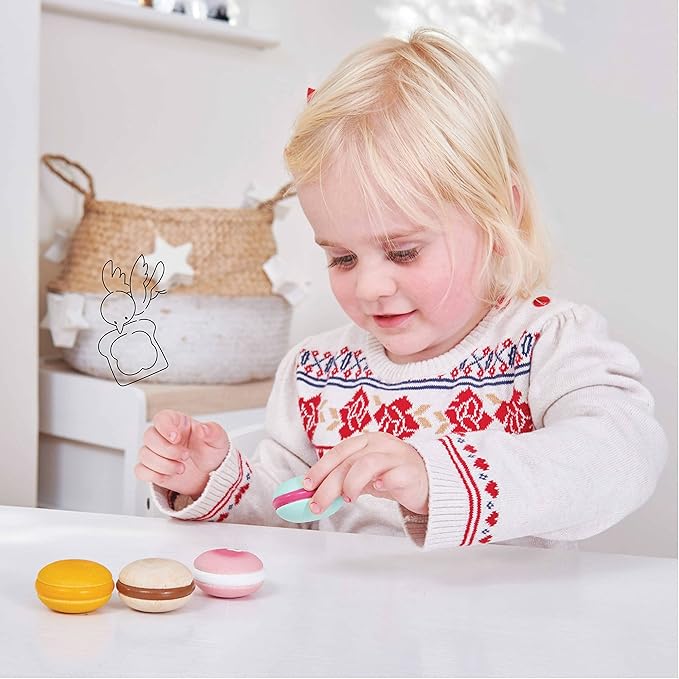 Le Toy Van - Educational Wooden Honeybake Pretend Play French Macarons Set Patisserie Toy Cakes | Girls Birthday Cake Or Afternoon Tea Role Play Toy (TV330)