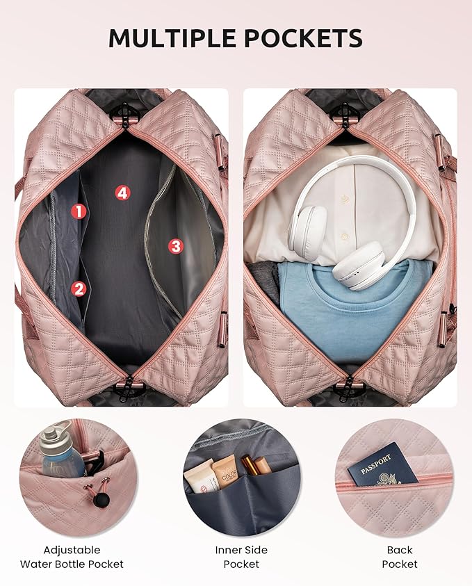 Retirement Gift for Woman-Duffle Bag with Shoe Compartment, Kids Weekender Bags, Overnight Bag with Makeup Pouch, Gifts for 10 11 12 13 14 15 16 Year Old Kid-Birthday Gifts for Her (Letter K)