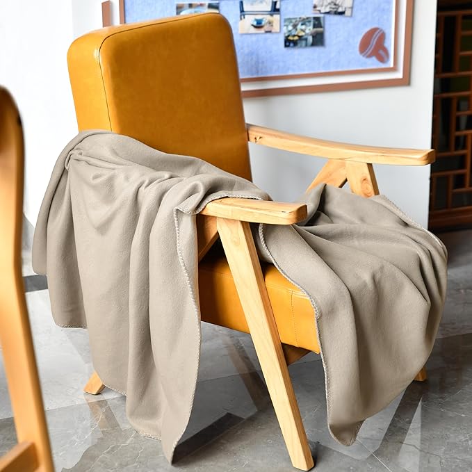 Special SG Glory Fleece Throw Blankets Bulk Fleece Blankets Solid Wholesale Lightweight Warm Soft for Pet Bed Sofa Couch Office Wedding Gifts Travel Seasons Beige and Pink 50x60 Inches Pack of 6
