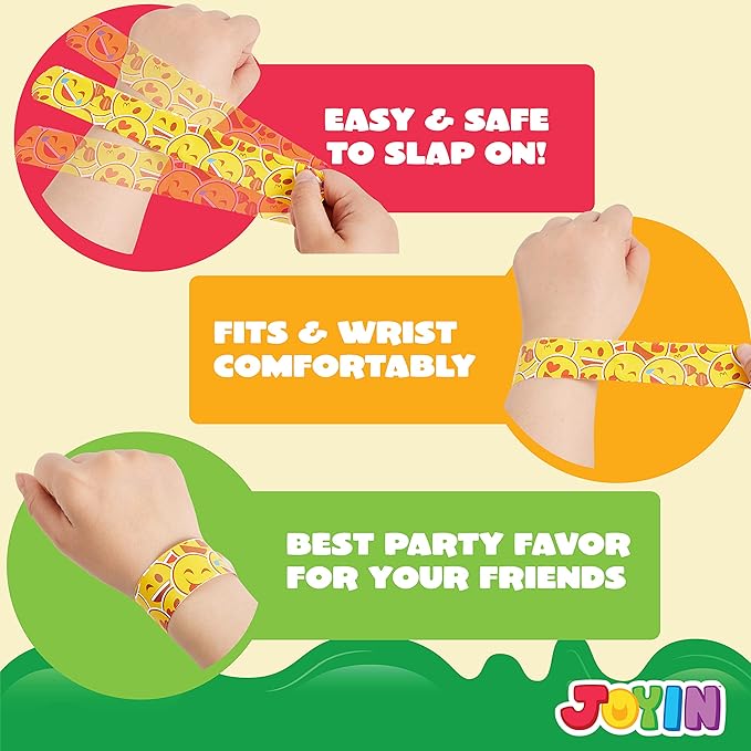 JOYIN 288 Pcs Slap Bracelets Party Favors - 36 Designs with Cute and Colorful Themes - Perfect for kids Easter Party Favors, Valentine Classroom Prizes Exchanging Gifts