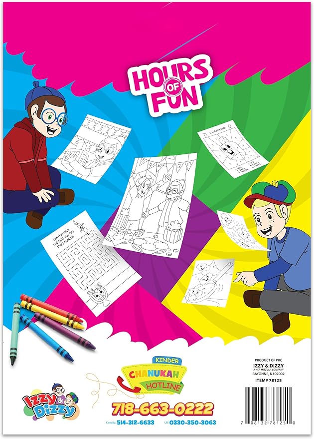 Izzy 'n' Dizzy Hanukkah Coloring and Activity Set - Great for Partys and Gifts- Chanuka Color and Activity Kit