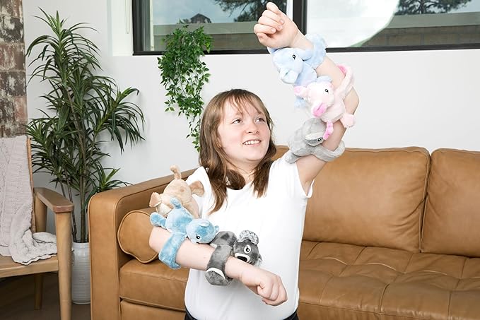 Hug Babies Cute Mini Plush Stuffed Animal Bracelet for Kids | Soft & Cuddly Portable Comfort Adorable On-The-Go Companion for Travel School & Adventures Ages 2+ (Sam The Sloth)