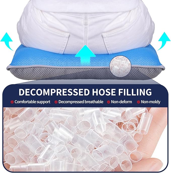 Tailbone Pain Relief Cushion, Donut Pillow Seat for Anti-Bedsore & Sitting Comfort. Wheelchair & Office Chair Cushion with Lift for Legs & Buttocks. for Car, Bed Use