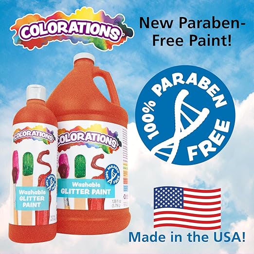 Colorations Washable Glitter Paint, Magenta, Non Toxic, Vibrant, Bold, Sparkly, Glittery, Kids Paint, Kids Glitter Paint, Craft, Hobby, Fun, Art Supplies, 1 Gallon (GPGMA)