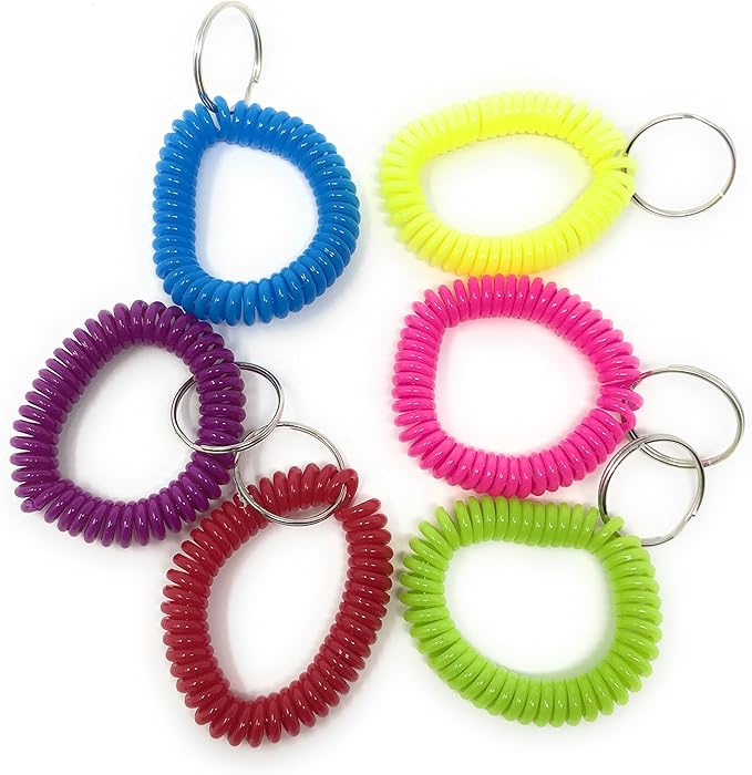 Bulk 36 Adult-Sized Phone Cord Bracelet Keychains or Security Card Leashes - Perfect for Tween/Teen Party Favors, Security Card Holders, Back-to-School Hall Passes