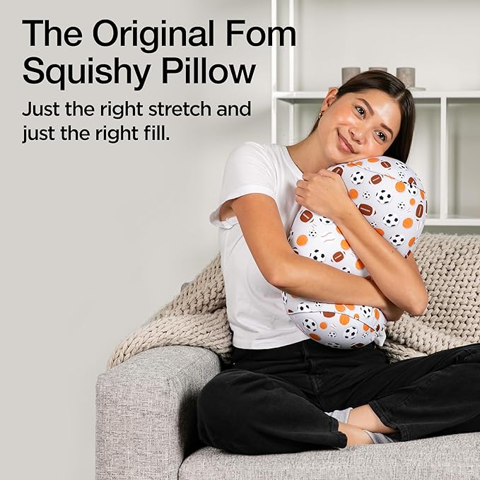 Brookstone Squishy FOM Cushion Pillow - The Original Stretchy, Comfy, Colorful Pillow for Neck, Lumbar Support, and Bed - for Sleeping, Car, Travel - Small Pillow, Sports, 12 x 7 Inches