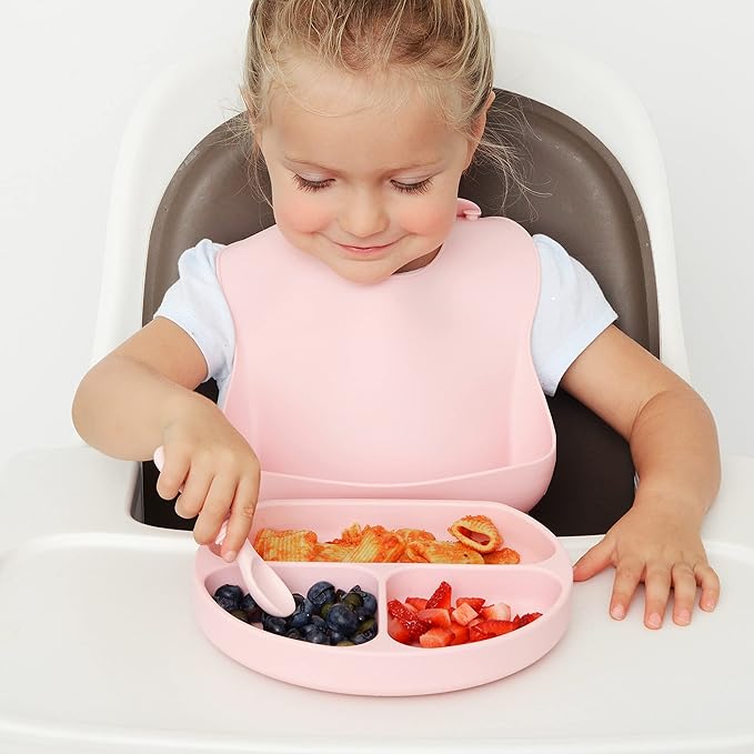 PrimaStella Silicone Chew Spoon Set for Babies and Toddlers - Safety Tested - BPA Free - Microwave, Dishwasher and Freezer Safe - Earth Shades