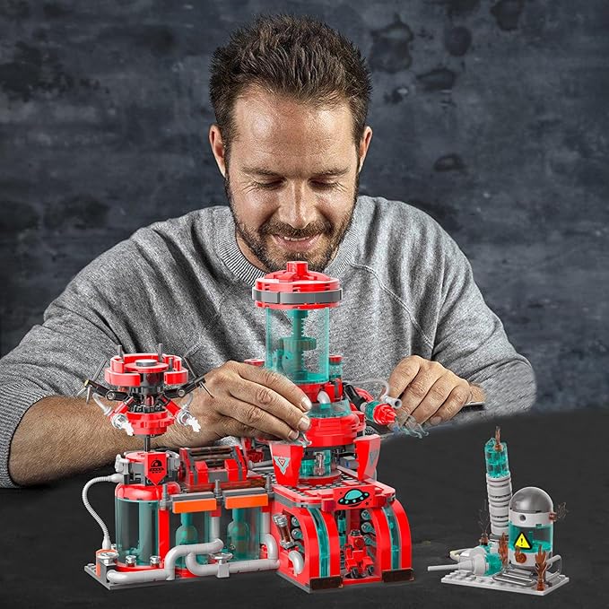 Space Fire Station Builidng Set Compatible with Lego City Fire Station, 919 Pcs with Firefighting Robot Building Toy Set for Adult &14+ Kids