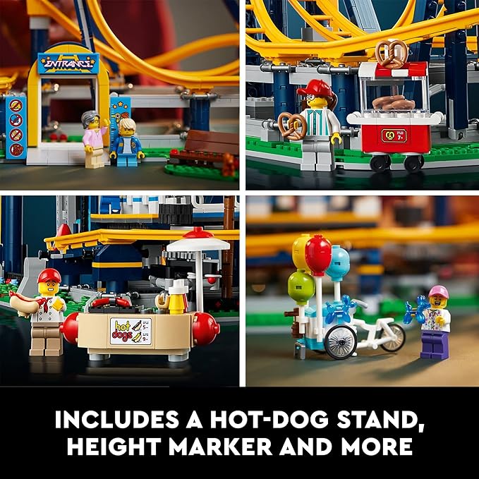 LEGO Icons Loop Coaster Set 10303, Model Building Kit for Adults, Amusement Park Funfair Track with Passenger Train, Great Gift Idea