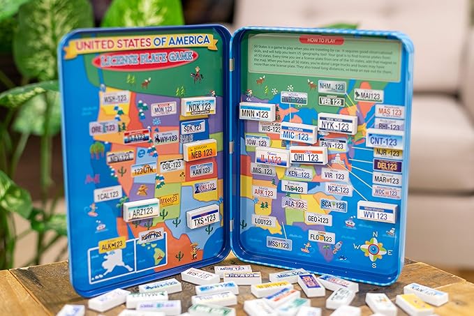 Bendon TS Shure License Plate Games Magnetic Activity Tin with Foam Magnet Sheet 50519