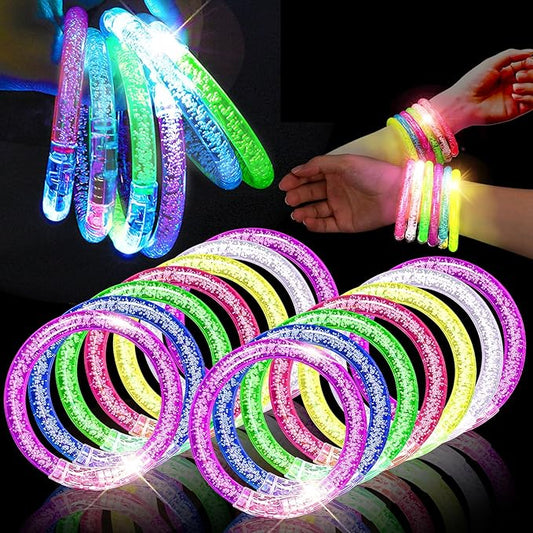 50Pcs Glow Bracelets,LED Bracelets Light up Bracelets,Glow In The Dark Bracelets 6 Colors,LED Party Supplies for Kids Adults,LED Glow Stick Bracelet for Party Birthday Concerts Night Events