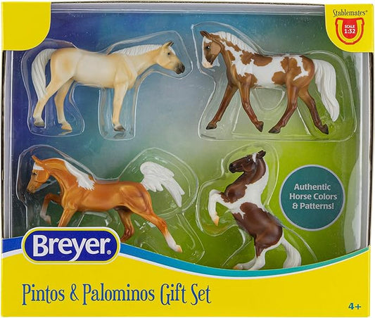 Breyer Horses Stablemates Pintos & Palominos Collection | 4 Horse Set | 1:32 Scale | 3.75" x 2.5" | Horse Toy | Model #6226
