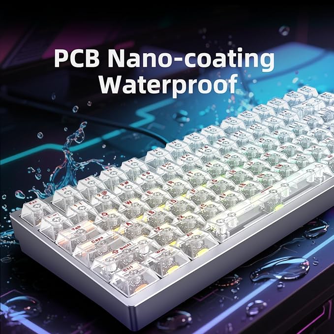 MG75MAX 81 Keys Wired Magnetic Switch Keyboard, 256KHZ Single Key Scan Rate, PCB Nano-Coating Waterproof, Hall Effect, 8KHZ/ARGB/CNC Aluminum Gaming Keyboard(Silver)
