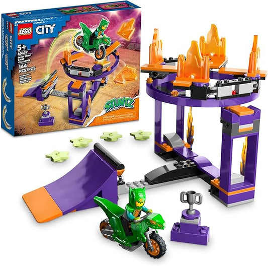 LEGO 60359 City Stuntz Stunt Ramp with Basketball Challenge Cool Building Kit with Dangerous Stunt, Construction Toy with Toy Motorbike and Minifigure, Gift Idea for Boys and Girls, from 5 Years