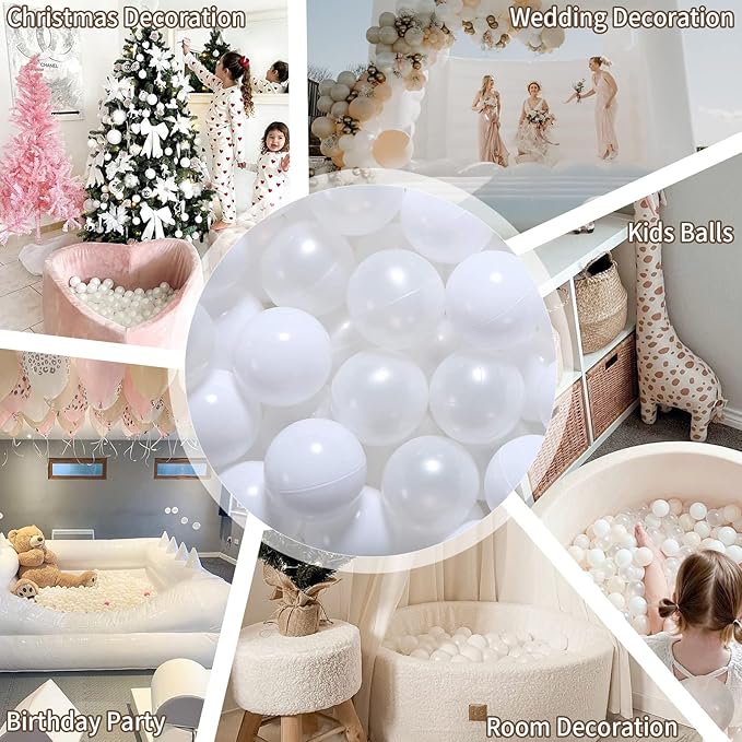 GOGOSO Ball Pit Balls for Toddles, Kids Plastic Balls for BallPit, Pool, Baby Party Accessories, Birthday Decoration 50 100 200 500 1000