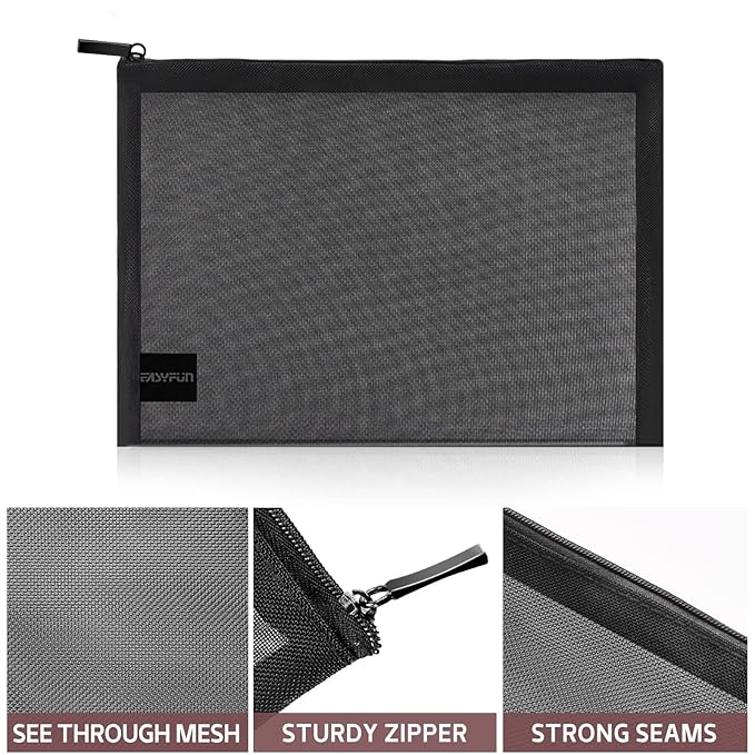 EASYFUN 6 Pieces Mesh Cosmetic Bag With Zipper Portable Travel Organizing Zipper Pouch Toiletries Makeup Pouches For Home Travel Accessories Diaper Bag