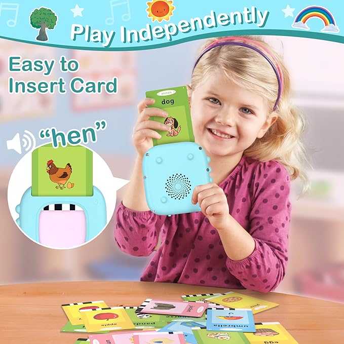 Talking Flash Cards for Toddlers 1-3, 224 Sight Words Pocket Speech Therapy Toys, Learning Educational Toys, Autism Sensory Toys, Montessori Toddler Toys for Age 1 2 3 4 5 Year Old Boys Birthday Gift