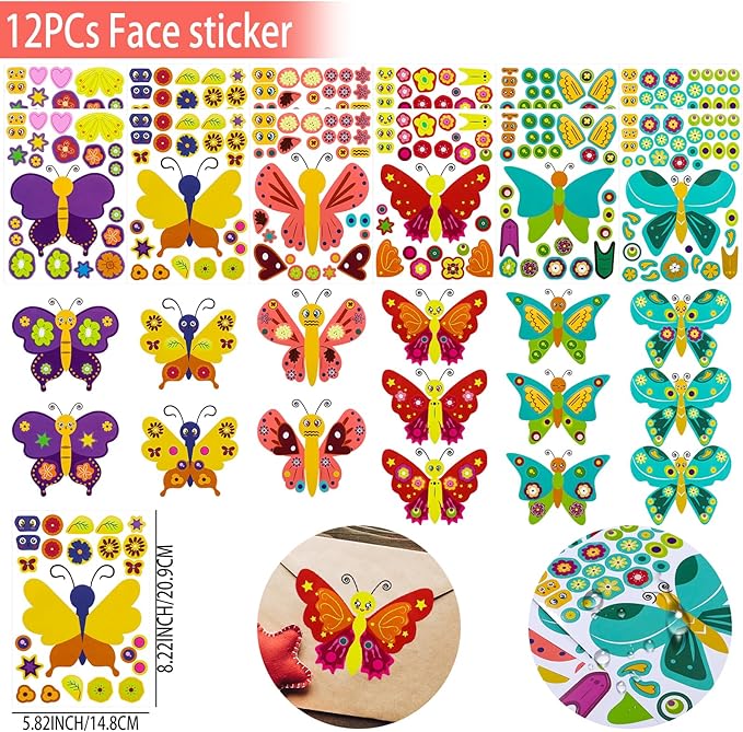 196Pcs Butterfly Party Favors Butterfly Birthday Party Supplies Tattoos Stickers Bracelets Necklaces Rings Whistles Keychains Fairy Party Favors for Girls Birthday Party Favor