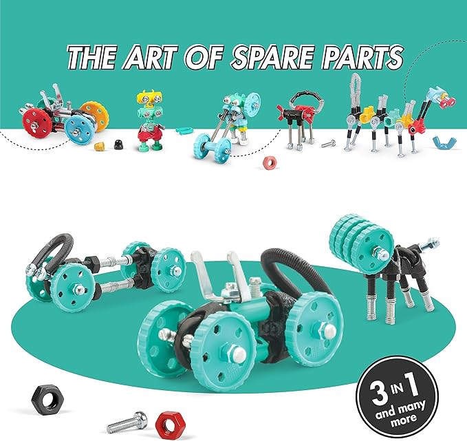 Toy Building Sets: BuggyBit Vehicle Model Kit for Kids 6+, Mini STEM Toys with Nuts & Bolts, Build Your Own Engineering Kit, STEM Building Toys Gifts for Boys and Girls