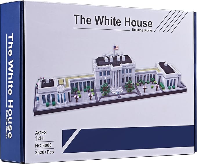 Architecture White House Modle Kit Micro Building Blocks Sets for Adults World Famous Landmark Collection Set U.S. Capital 3520 PCS for Teens 14+