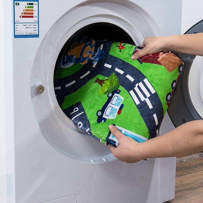 Kids Room Rug - Soft & Non-Slip 5x7 Ft Town Car Rug City Map Play Mat, Childrens Road Catpet Washable Rug for Classroom Nursery Bedroom Boys