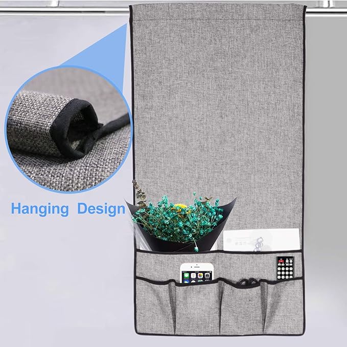 Armrest Caddy Organizer Storage Holder for Couch Sofa Armchair Fit Magazine, Reading Glasses, Books, TV Remote Control, Cell Phone, iPad, 19x35 Inches, Black