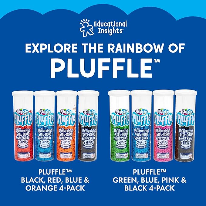 Educational Insights Playfoam Pluffle for Sensory Bins with 8 Colors, Set of 8, Ages 3+