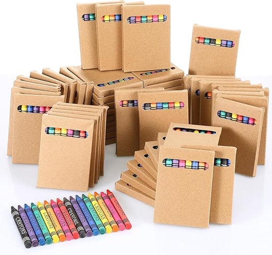 Crayons Bulk 8 Different Color Crayon Wrapped Wax Mini Boxes Bulk Party Favors Packs for Classroom Home Birthdays School Teachers(50 Packs)
