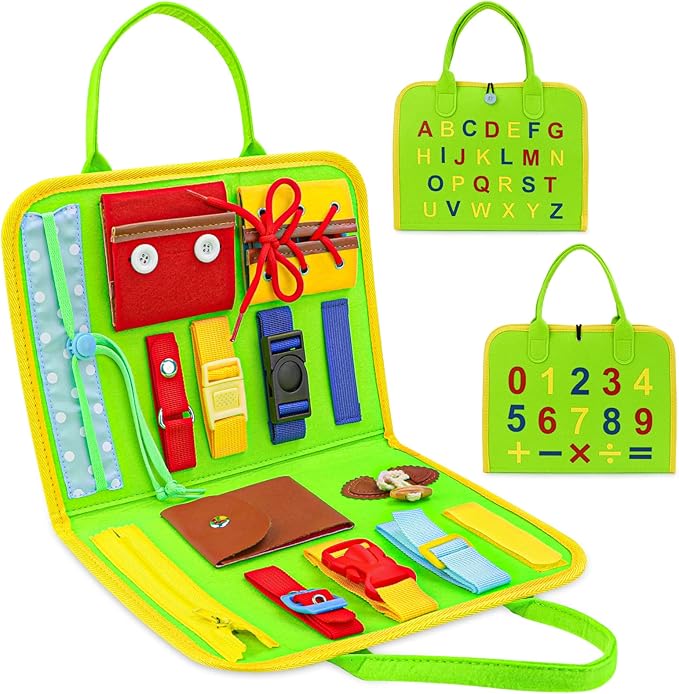 Busy Board Montessori Toys for 1 2 3 4 Years Old, Toddler Toys, Autism Sensory Toys, Preschool Learning Educational Toys Activities for Toddlers 1-3, Travel Toys Gifts for Boys Girls