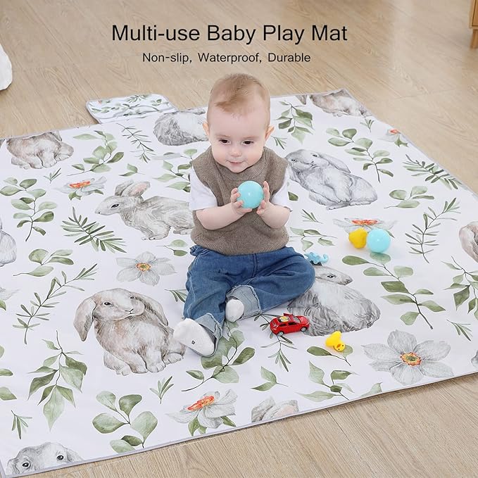 Insular Baby Splat Mat for Under High Chair/Arts/Crafts, Anti Slip and Waterproof Splash Mat for Floor, Portable Picnic Mat, 51x51 Inch, Vehicle